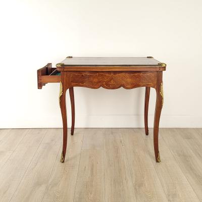 Belle poque French Inlaid Game Table circa 1900