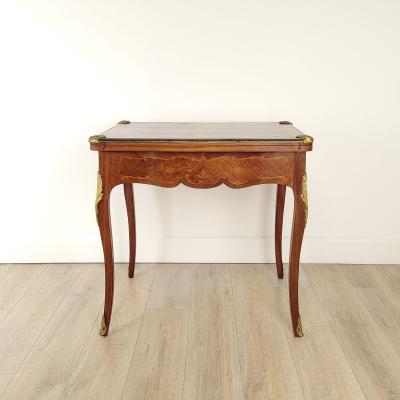 Belle poque French Inlaid Game Table circa 1900