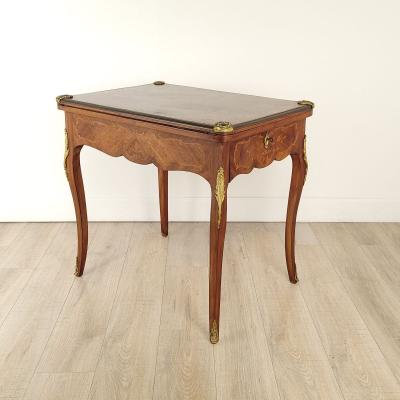Belle poque French Inlaid Game Table circa 1900