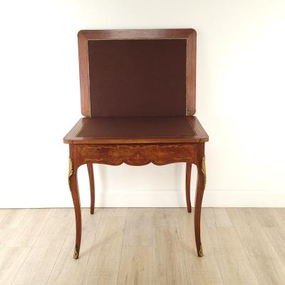 Belle poque French Inlaid Game Table circa 1900