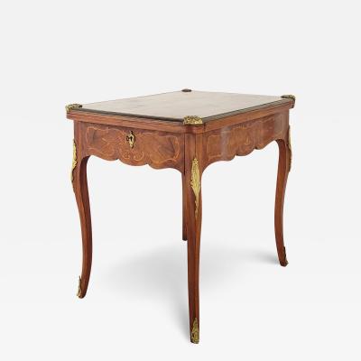 Belle poque French Inlaid Game Table circa 1900