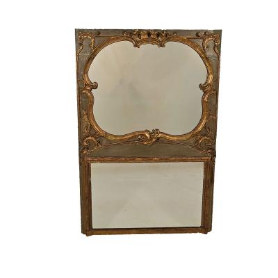 Belle poque Painted Gilt Over Mantel Mirror France circa 1900