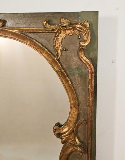 Belle poque Painted Gilt Over Mantel Mirror France circa 1900