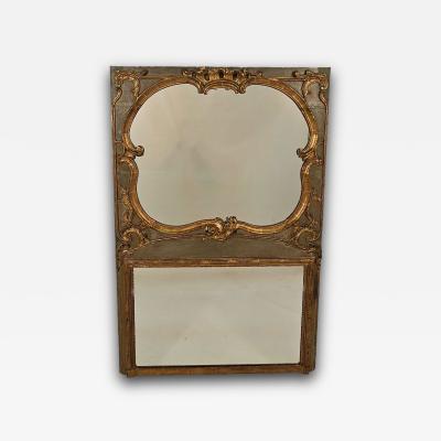 Belle poque Painted Gilt Over Mantel Mirror France circa 1900