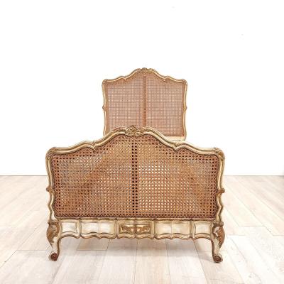Belle poque Painted and Gilt French Louis XV Style Bed circa 1890