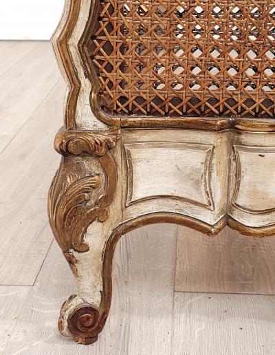 Belle poque Painted and Gilt French Louis XV Style Bed circa 1890