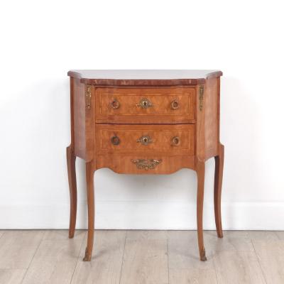 Belle poque Parquetry Two Drawer Chest with Red Marble France circa 1890