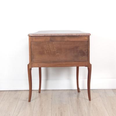 Belle poque Parquetry Two Drawer Chest with Red Marble France circa 1890