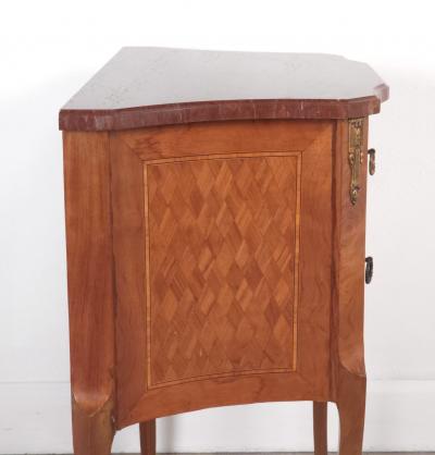 Belle poque Parquetry Two Drawer Chest with Red Marble France circa 1890