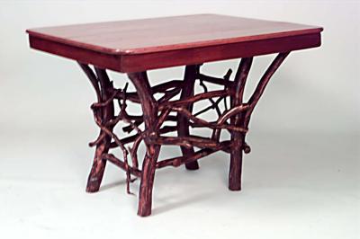 Ben Davis American Rustic Adirondack Style Twig Base Rectangular Dining Table