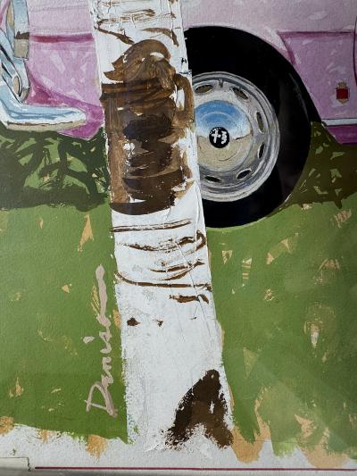 Ben Denison Alfa Romeo Traffic Stop Playboy Cartoon Mid Century