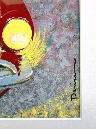 Ben Denison Red Corvette Hot Car Playboy Cartoon Mid Century