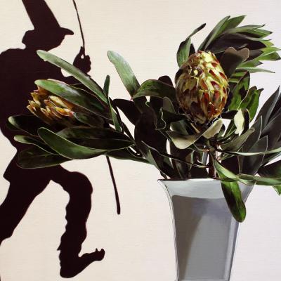Ben Schonzeit Ben Schonzeit Two Protea Large Acrylic On Canvas 1989 signed 