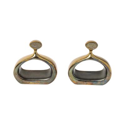 Ben Seibel Ben Seibel Stirrup Bookends Brass Jenfred Ware Raymor Signed