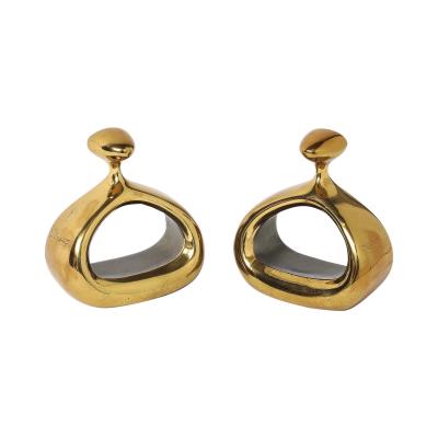 Ben Seibel Ben Seibel Stirrup Bookends Brass Jenfred Ware Raymor Signed