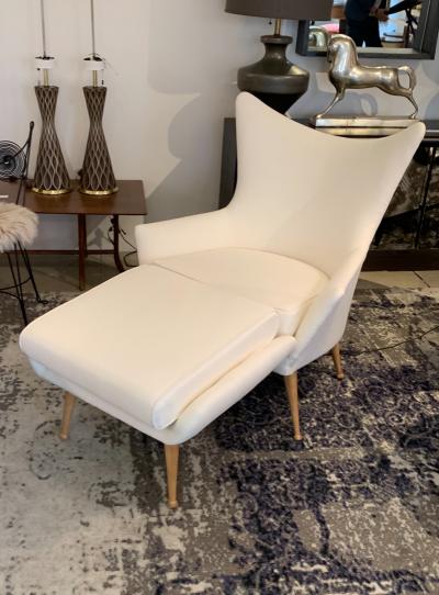 Ben Seibel MID CENTURY CHAIR AND OTTOMAN