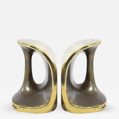 BEN SEIBEL BRASS BOOKENDS – Greene Street Interiors