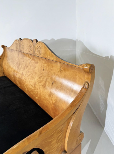 Bench in Birch Veneer Russia Early 19th Century