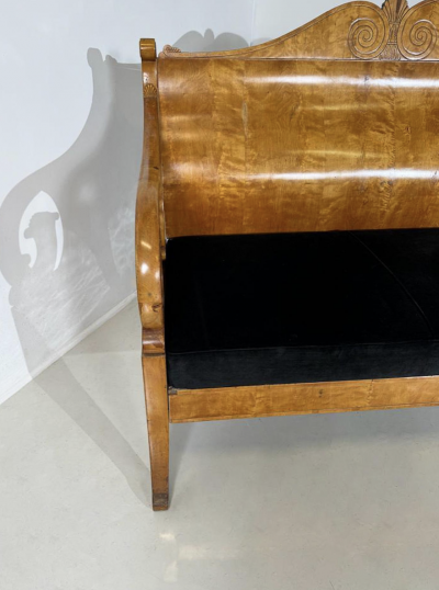 Bench in Birch Veneer Russia Early 19th Century