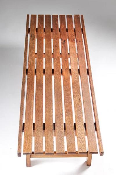 Bench or Side Table in Oak with Great Patina