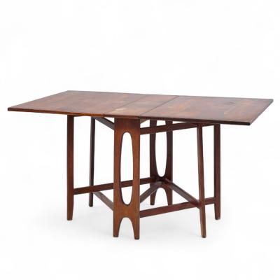 Bendt Winge Bendt Winge Midcentury Norwegian Rosewood Drop Leaf Rosewood Dining Table Pair