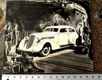Benjamin Albert Stahl Classic Car Lincoln Nash Illustration Automobilia Timeless Aesthetic