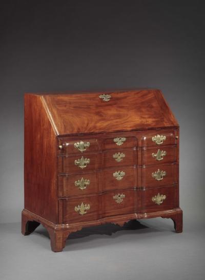 Benjamin Frothingham CHIPPENDALE BLOCK FRONT DESK Attributed to Benjamin Frothingham