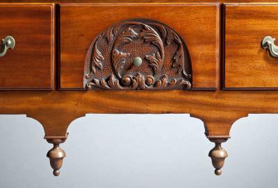 Benjamin Frothingham Queen Anne Bonnet Top Highboy with Two Carved Drawers