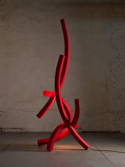 Benjamin Gillespie Entropy Arc Floor Lamp in Red 2024