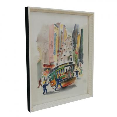 Benjamin Harris Pair of Signed Benjamin Jorj Harris Airbrush San Francisco Cable Car Artworks