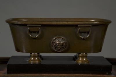 Benjamin Lewis Vulliamy A Regency inkstand in the form of an ancient Roman labrum flanked by urns
