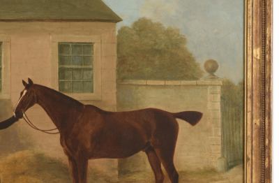 Benjamin Marshall English Oil Painting of Horse and Groom Attributed to Ben Marshall