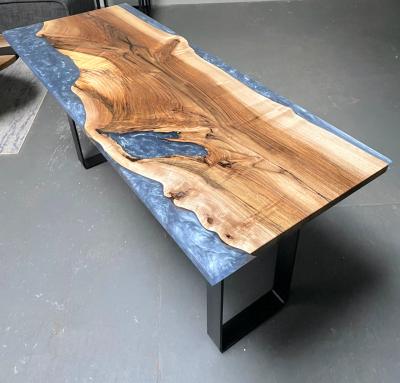 Benjamin McLaughlin Blue Sapphire Resin English Walnut Table