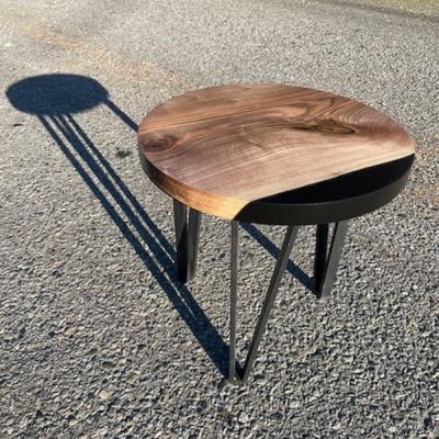 Benjamin McLaughlin English Walnut and black resin side table