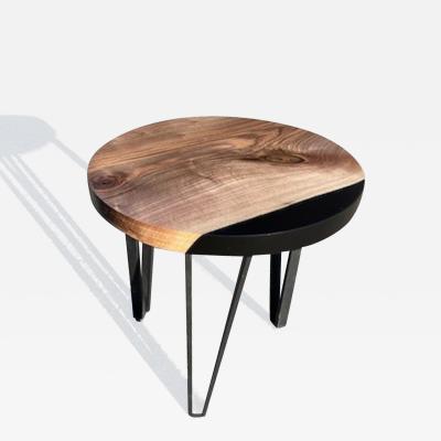 Benjamin McLaughlin English Walnut and black resin side table