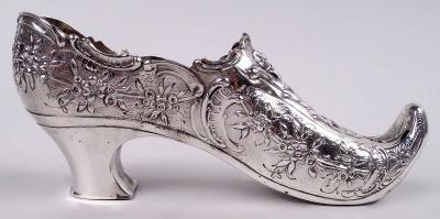 Benjamin Phillips Antique German Rococo Silver Lady s Shoe Ornament