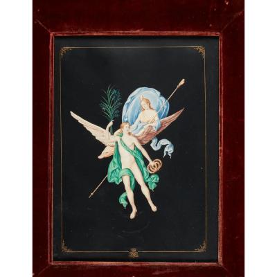 Benjamin Schlick Antique Herculaneum Pompeiian Painting by Benjamin Schlick Denmark 1796 1872