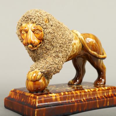 Bennington Rockingham Glazed Lion