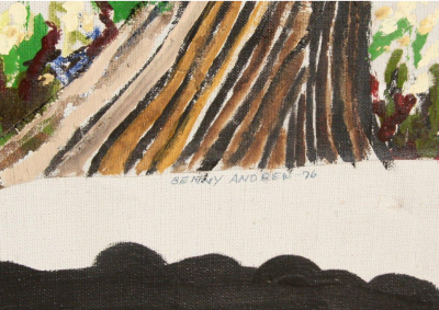 Benny Andrews Woman with Flowers