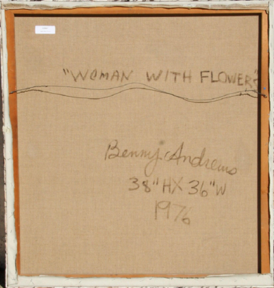 Benny Andrews Woman with Flowers