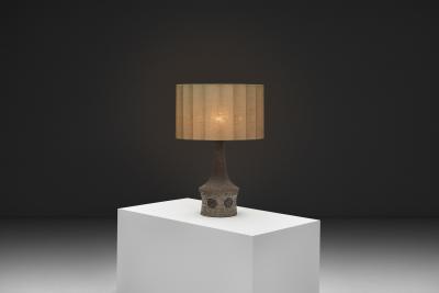 Benny Bartholdy Pedersen Stoneware Table Lamp with Decorations for Bartholdy Keramik Denmark ca 1960s