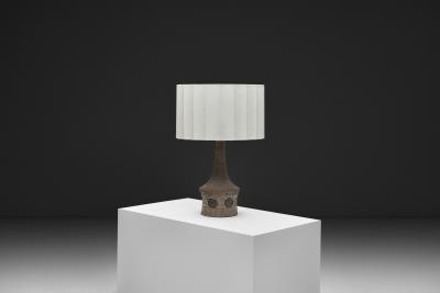 Benny Bartholdy Pedersen Stoneware Table Lamp with Decorations for Bartholdy Keramik Denmark ca 1960s