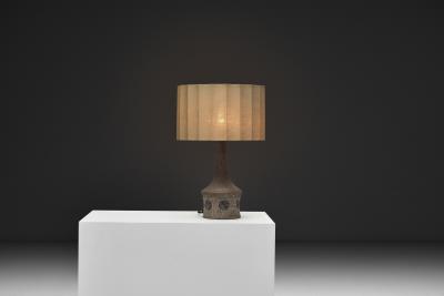 Benny Bartholdy Pedersen Stoneware Table Lamp with Decorations for Bartholdy Keramik Denmark ca 1960s
