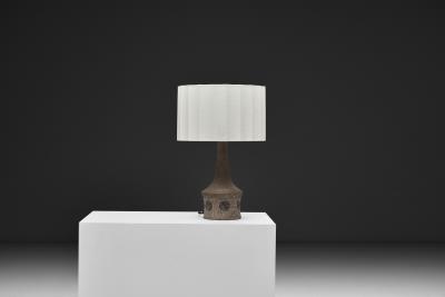 Benny Bartholdy Pedersen Stoneware Table Lamp with Decorations for Bartholdy Keramik Denmark ca 1960s