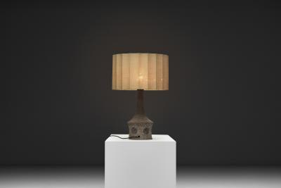 Benny Bartholdy Pedersen Stoneware Table Lamp with Decorations for Bartholdy Keramik Denmark ca 1960s