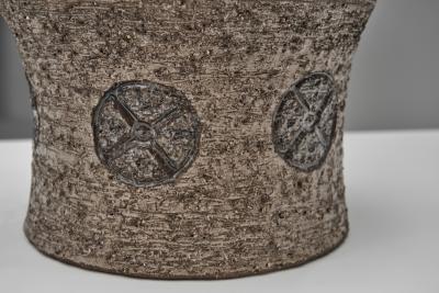 Benny Bartholdy Pedersen Stoneware Table Lamp with Decorations for Bartholdy Keramik Denmark ca 1960s