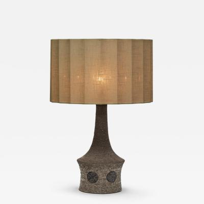 Benny Bartholdy Pedersen Stoneware Table Lamp with Decorations for Bartholdy Keramik Denmark ca 1960s
