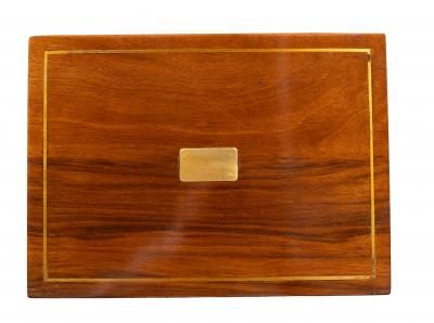 Benson Hedges Campaign style Walnut And Brass Inlaid Humidor