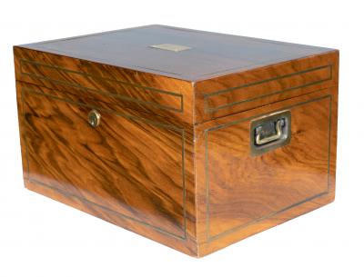 Benson Hedges Campaign style Walnut And Brass Inlaid Humidor