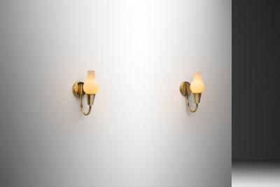 Bent Karlby Pair of Brass Wall Lamps by Bent Karlby Attr for Lyfa Denmark Mid 20th C